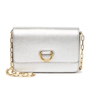 Burberry Silver Leather D-Ring Crossbody‎ Bag